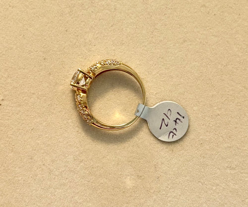 14ct gold c/z ring size O