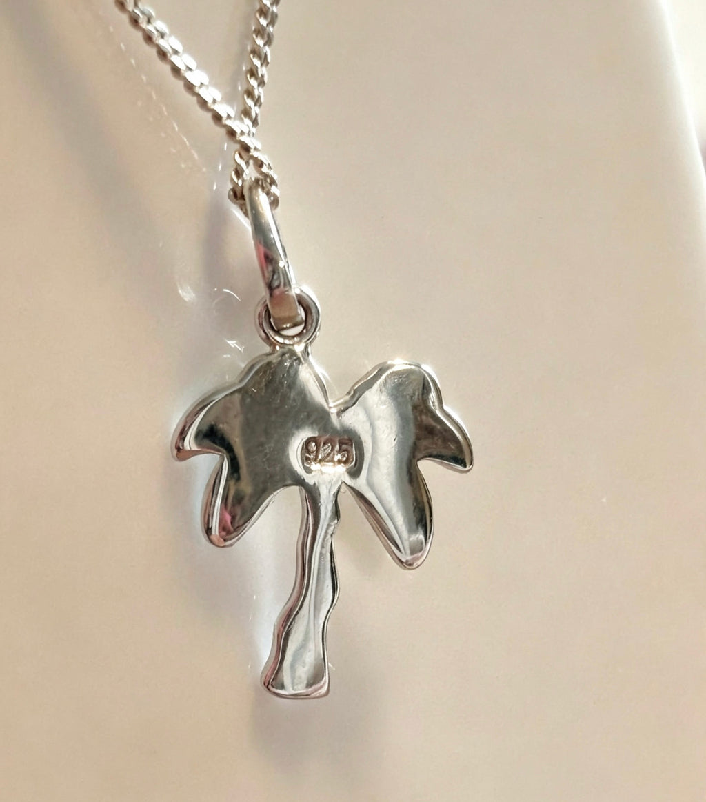 925 sterling silver palm tree pendant