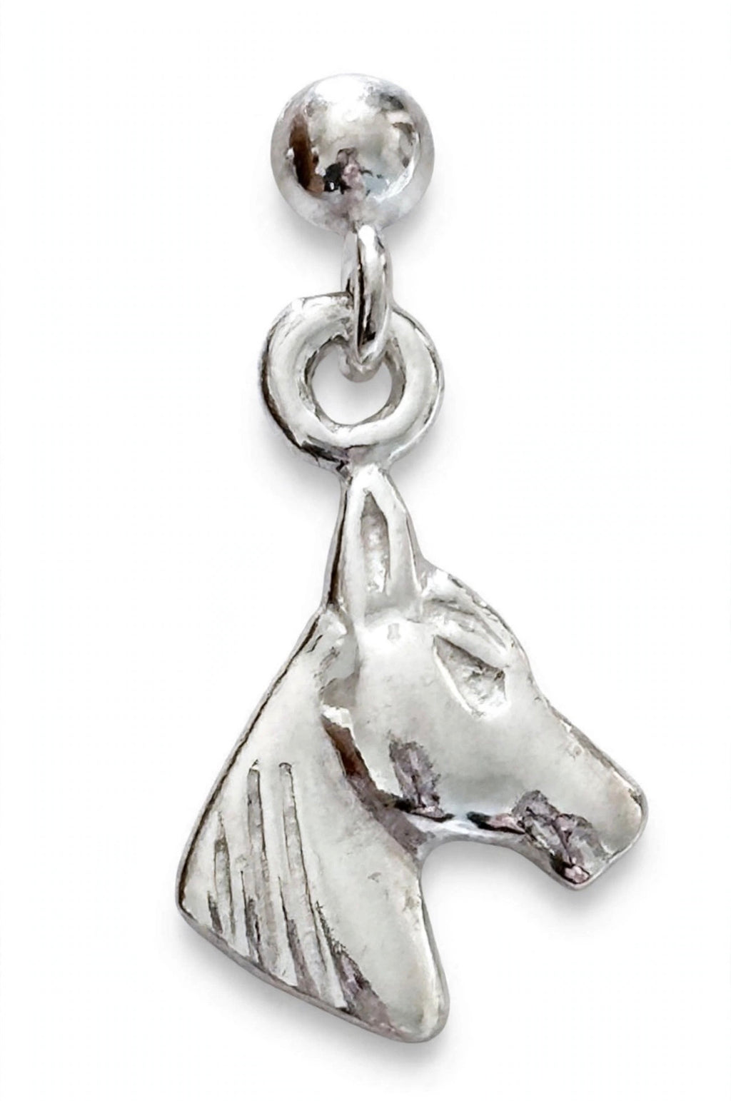 Sterling silver horse head studded earrings