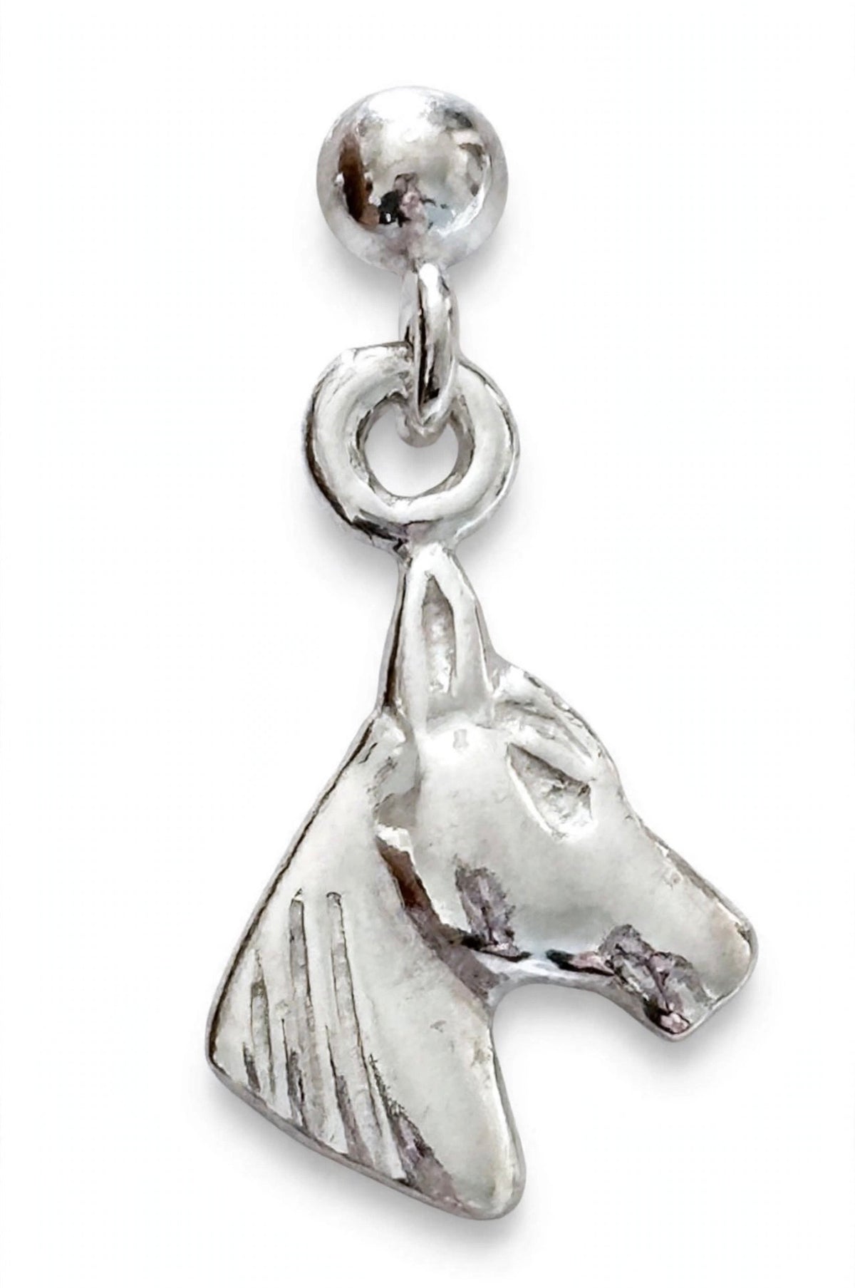 Sterling silver horse head studded earrings