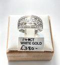 14ct white gold c/z ring