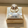 9ct gold  vintage c/z cluster ring