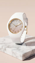 White Glitter Dial Silicone Strap Watch