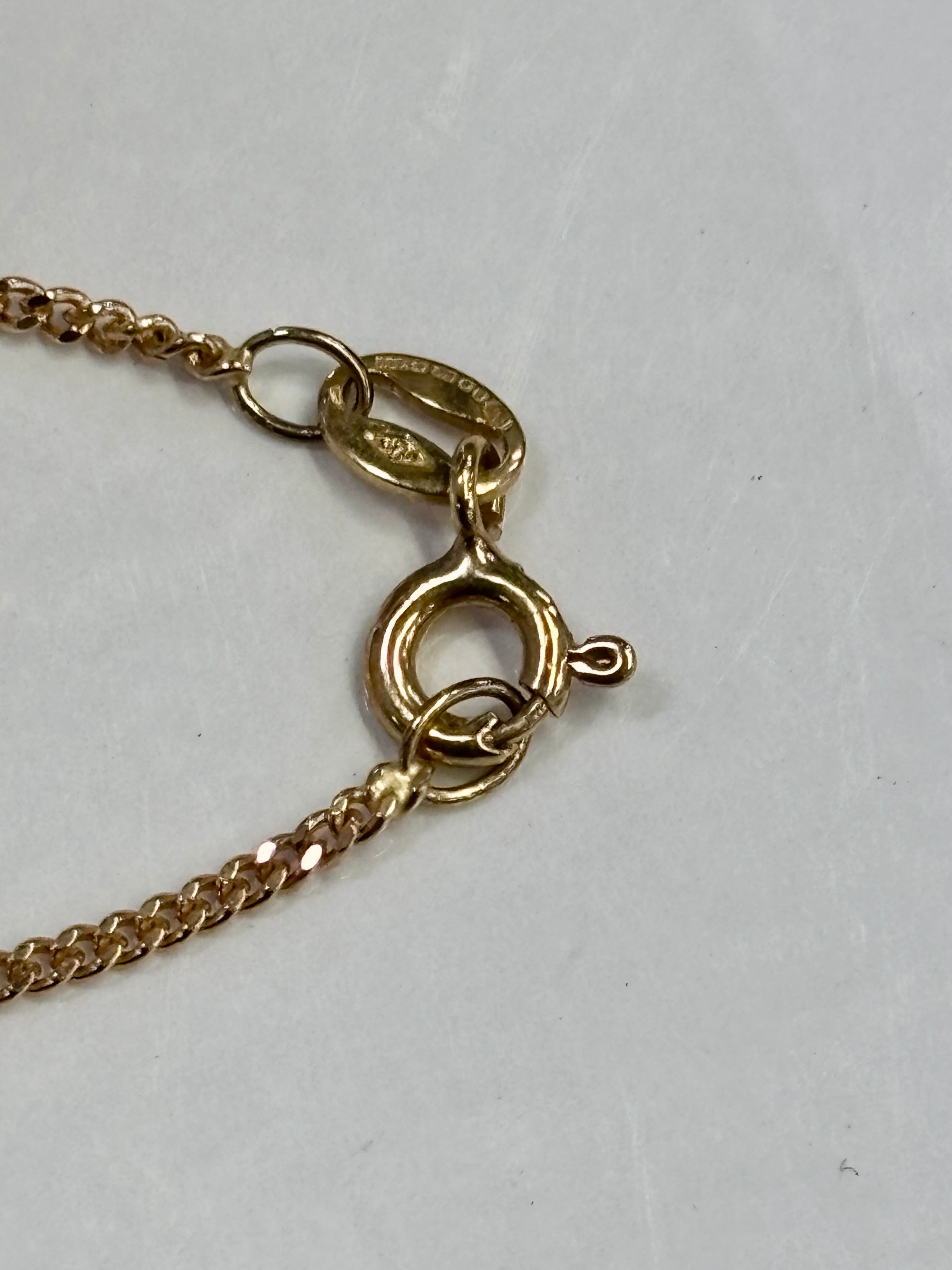 9ct gold sapphire and diamond necklass