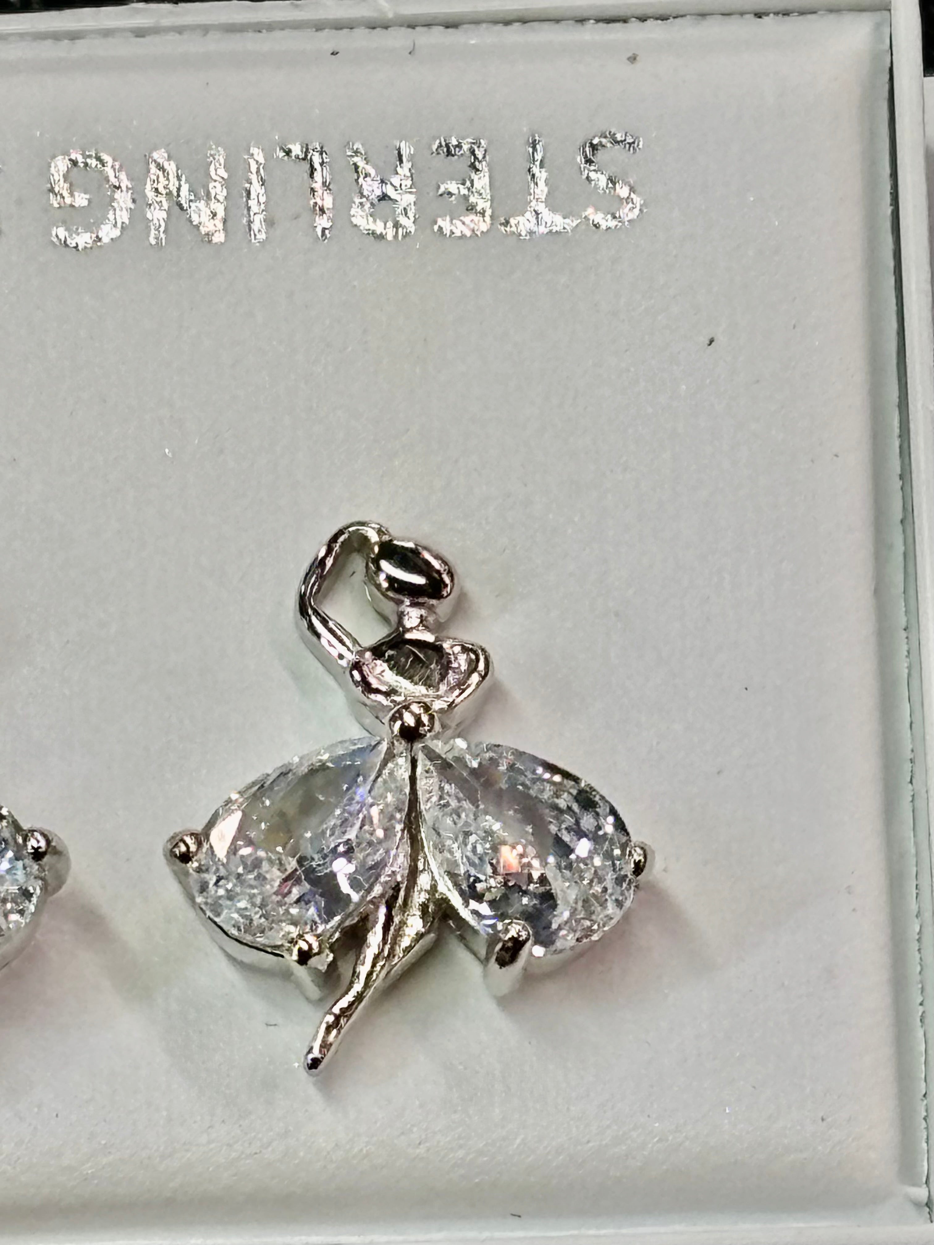 Sterling silver ballerina earrings