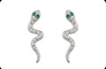 Sterling silver  stud snake earrings