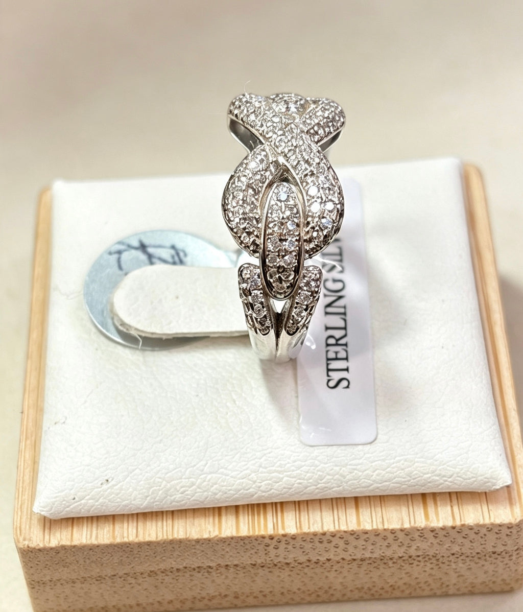 925 sterling silver chunky infinity ring L