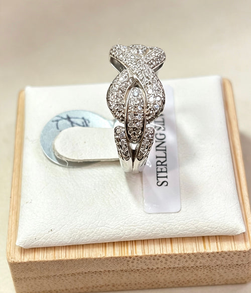 925 sterling silver chunky infinity ring L