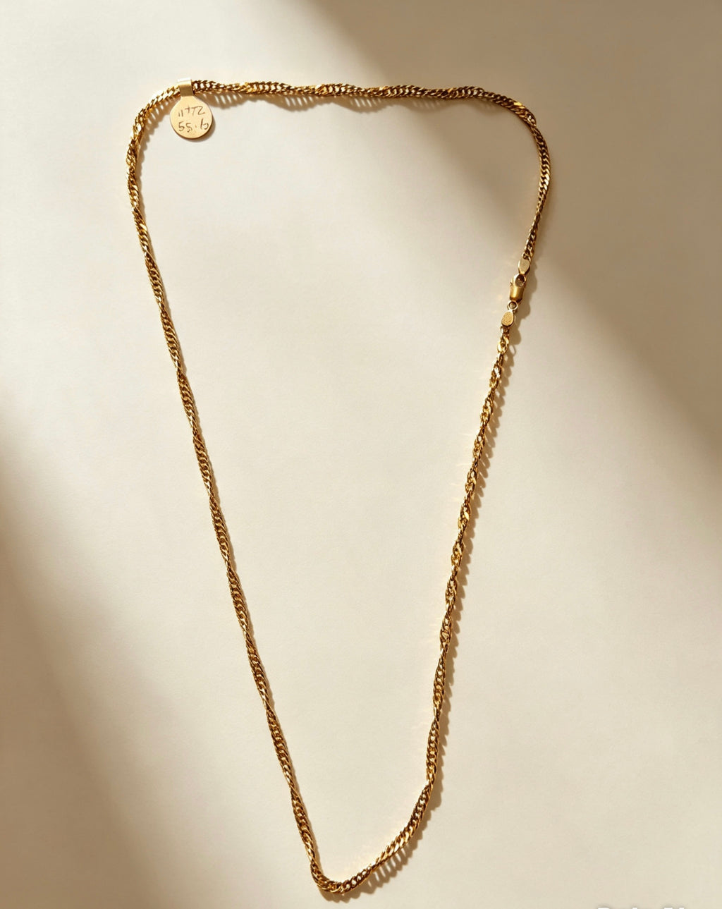 9ct gold twisted curb chain 24"
