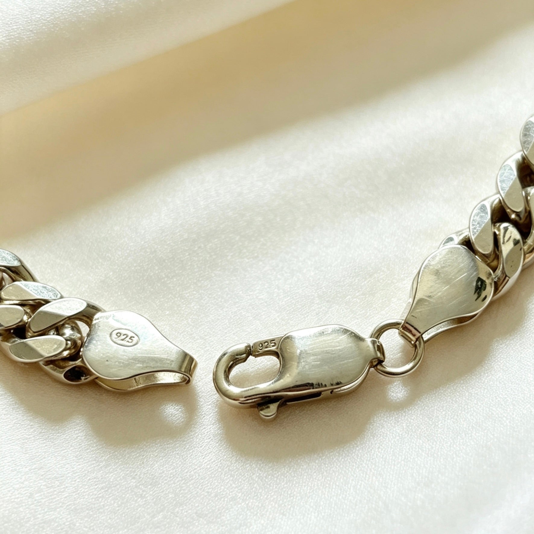 925 gents sterling silver rounded curb bracelet ￼