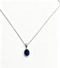 924 sterling silver & sapphire drop necklace