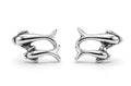 Sterling silver double dolphin earrings