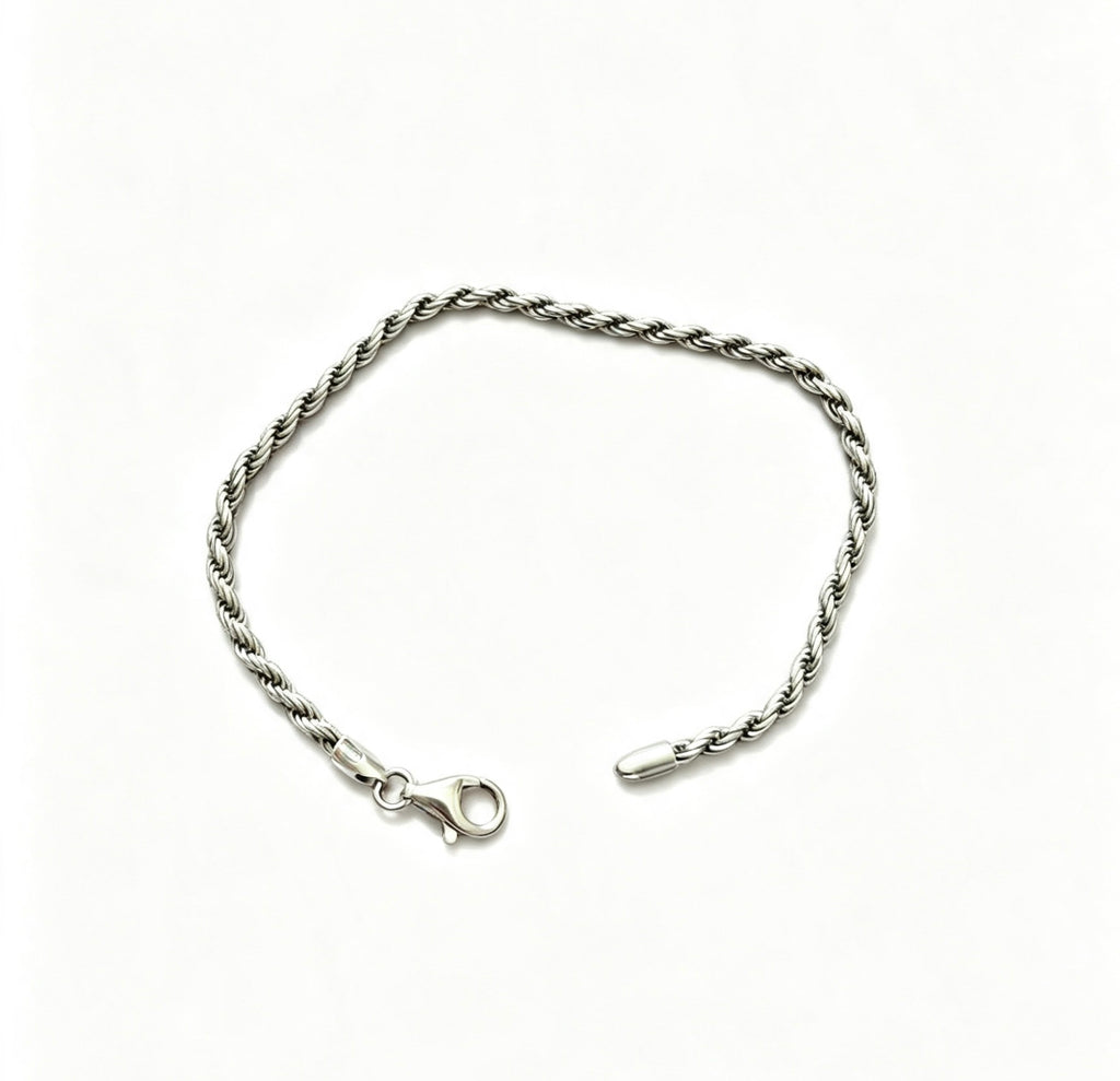 925 sterling silver solid rope bracelet