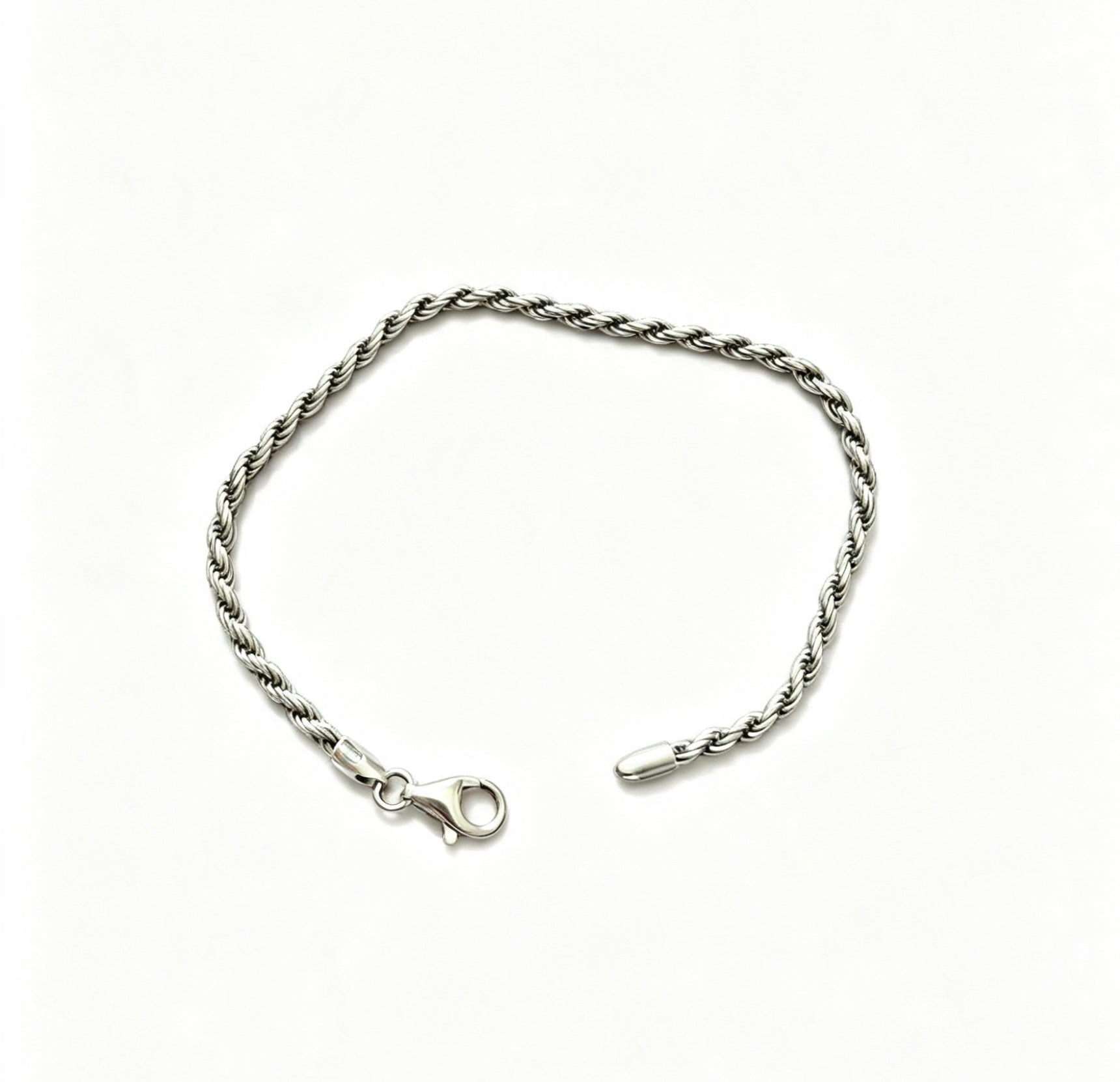 925 sterling silver solid rope bracelet