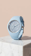 Light blue Gradient Glitter Face Silicone Watch