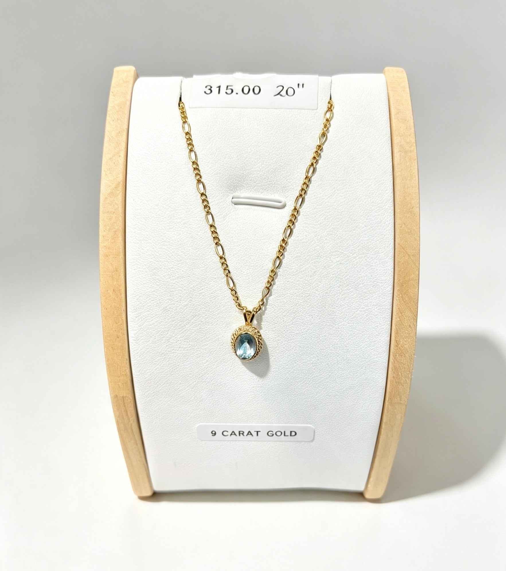 9ct gold aquamarine necklace