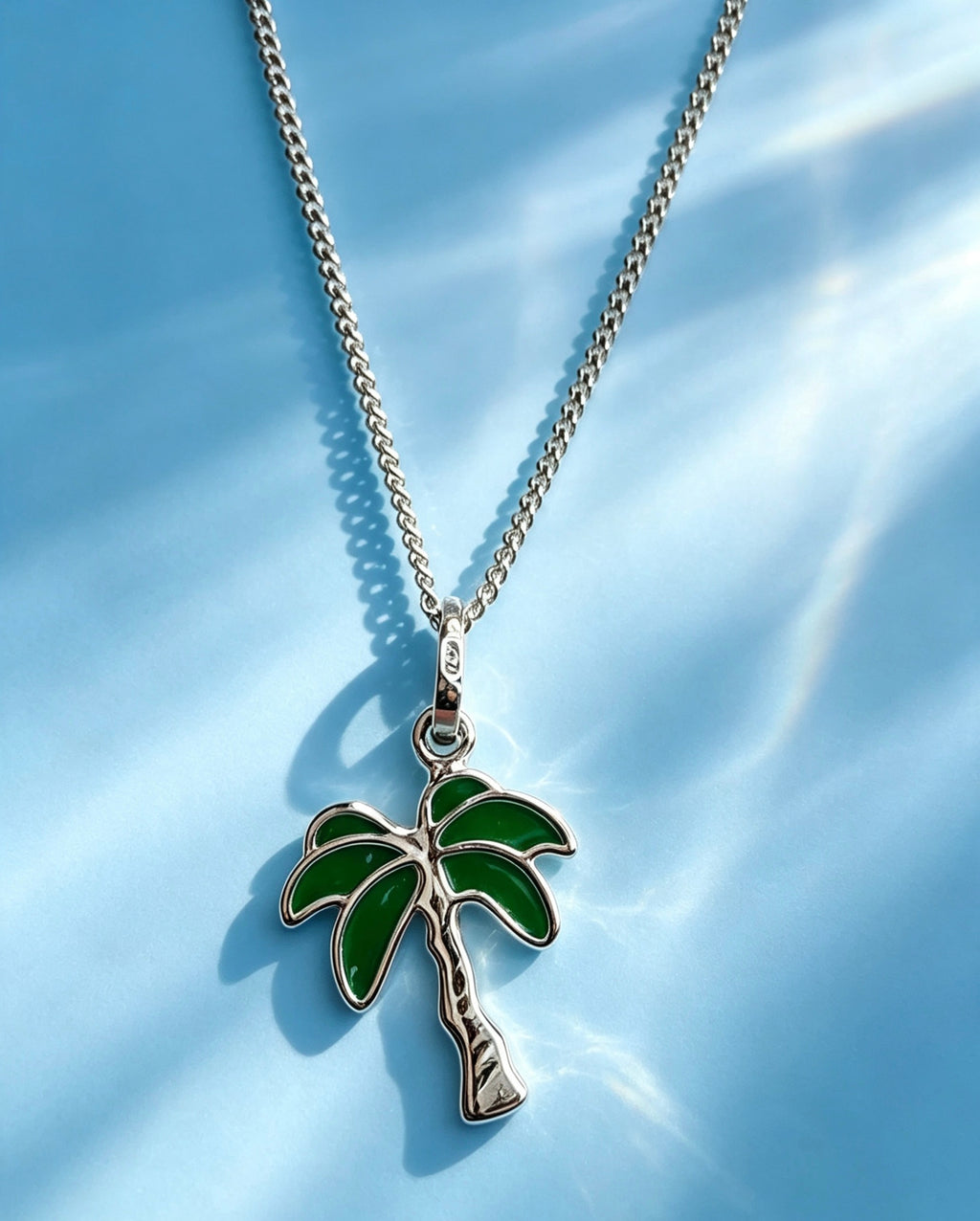 925 sterling silver palm tree pendant