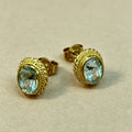 9ct gold aquamarine earrings