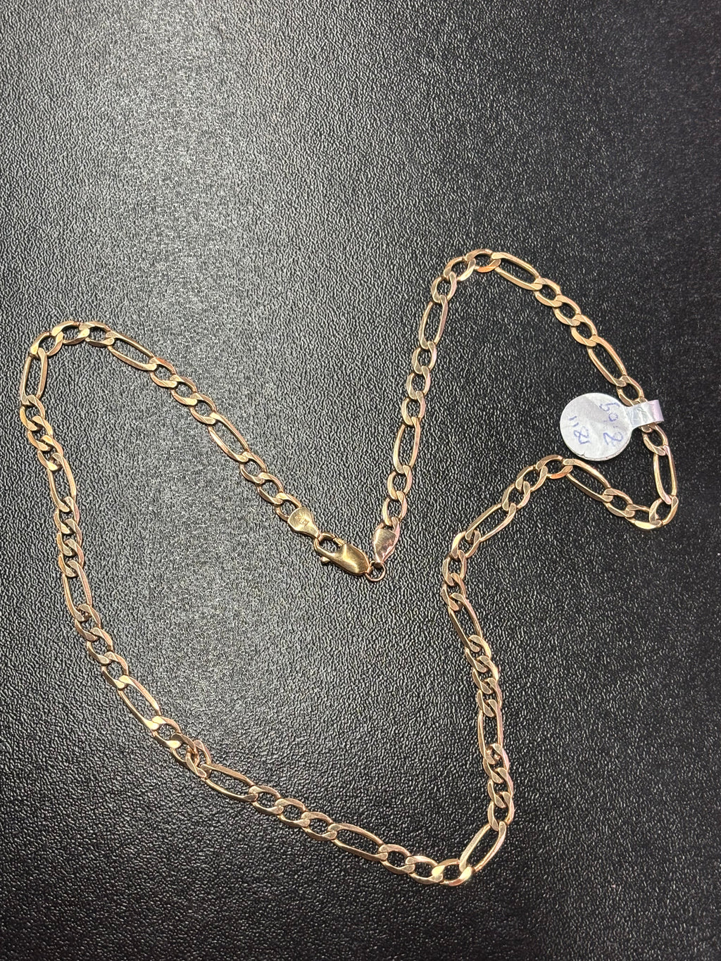 9ct gold figaro chain 18.5 inch