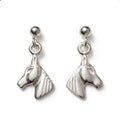 Sterling silver horse head studded earrings