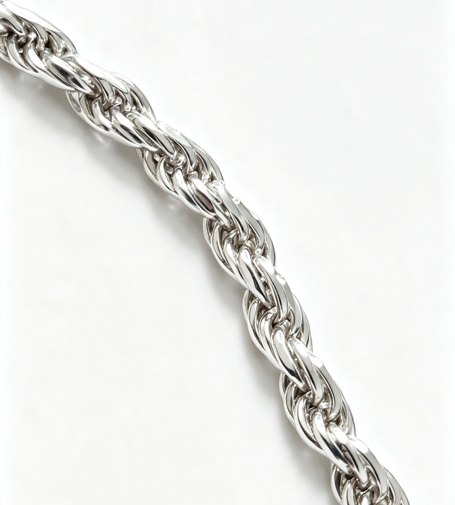 925 Sterling silver gents solid rope bracelet ￼