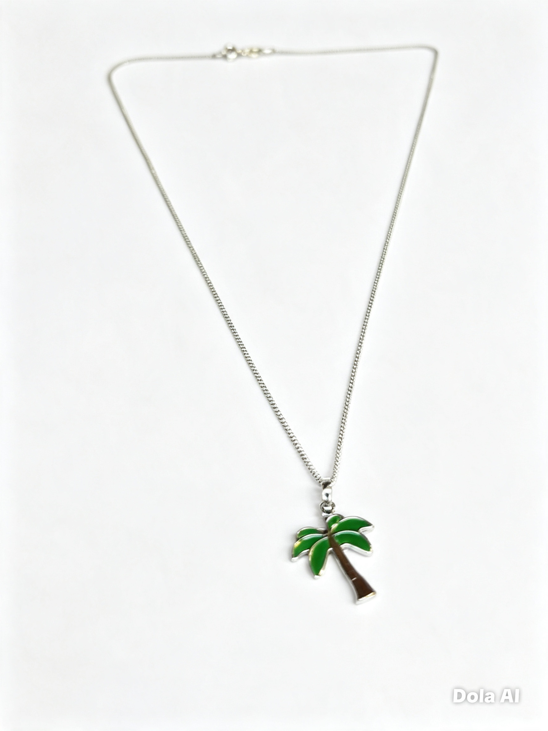 925 sterling silver palm tree pendant