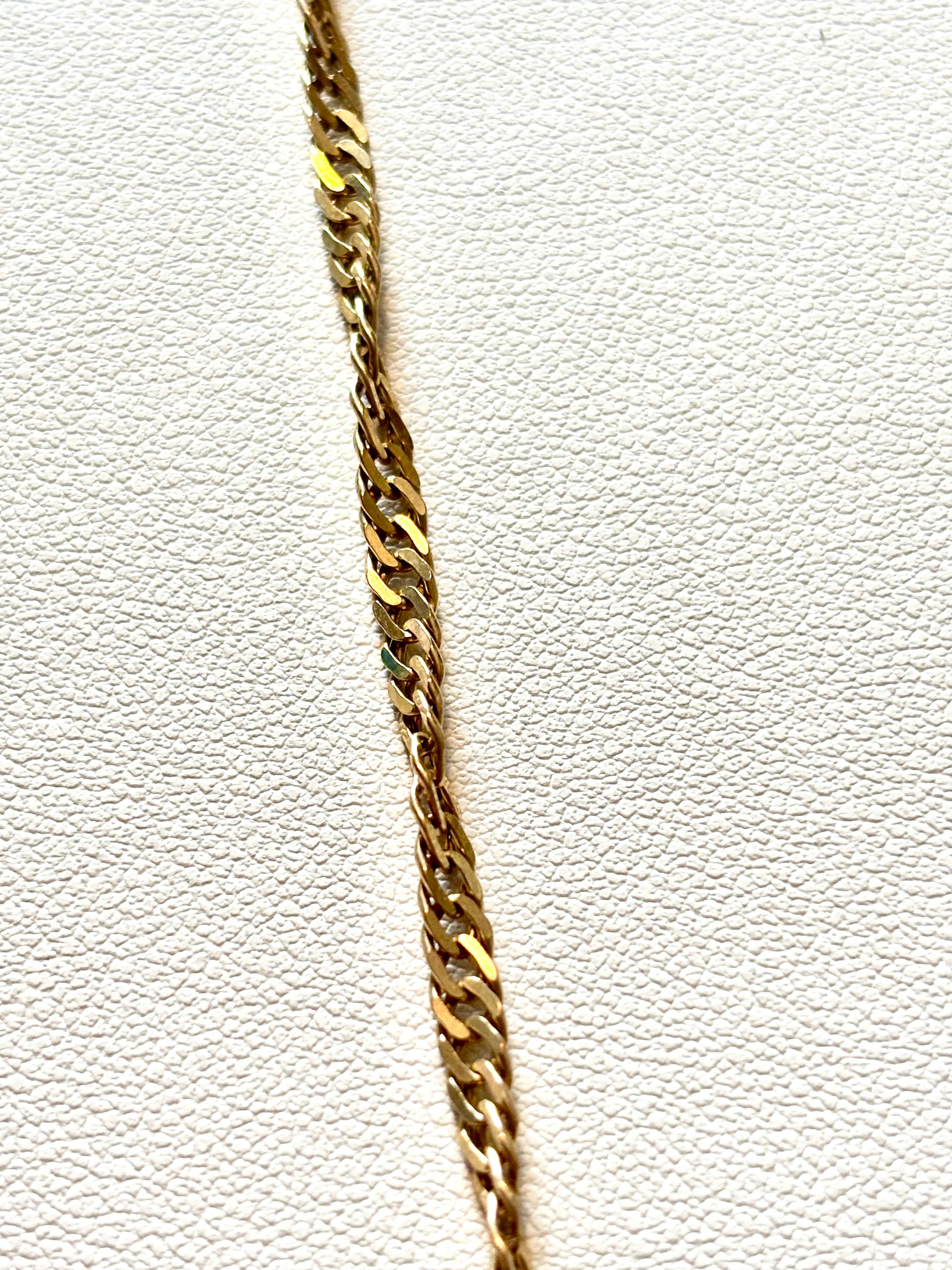 9ct gold twisted curb chain 24"