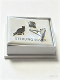 Sterling silver sitting cat earrings