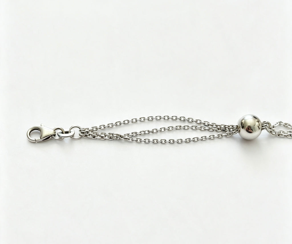 925 sterling silver chain & ball bracelet