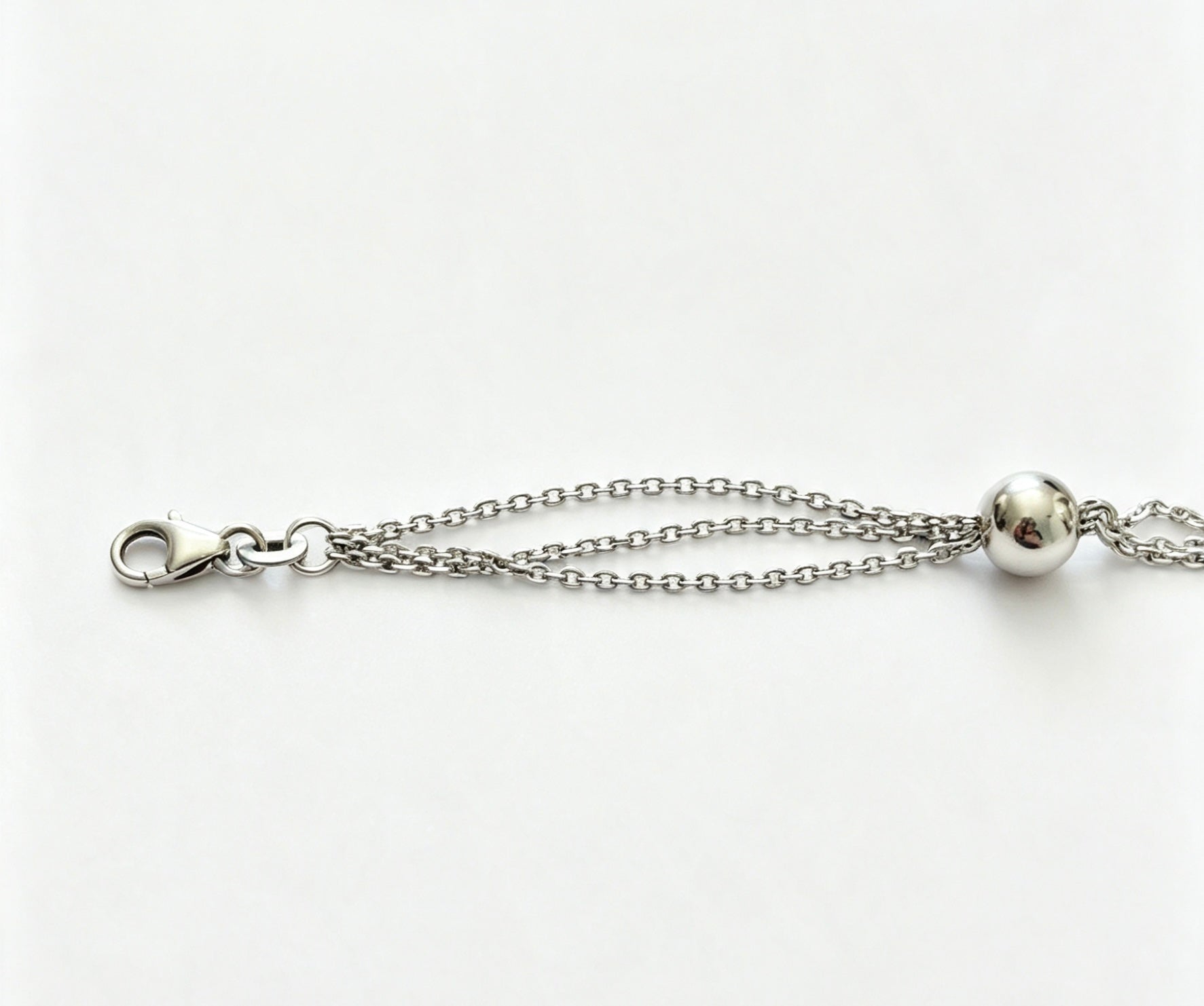 925 sterling silver chain & ball bracelet