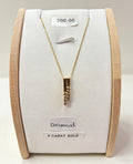 9ct gold 2 bar drop diamond necklass