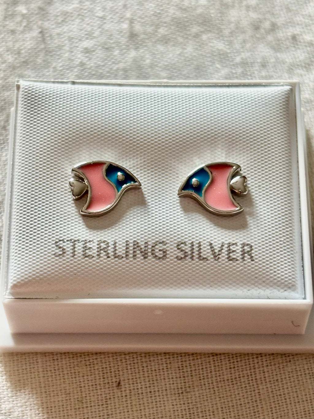 Sterling silver fish earrings