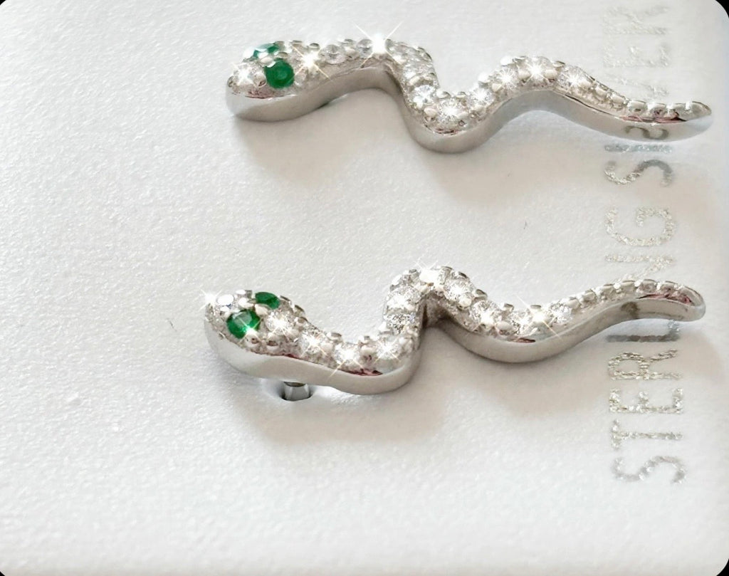 Sterling silver  stud snake earrings
