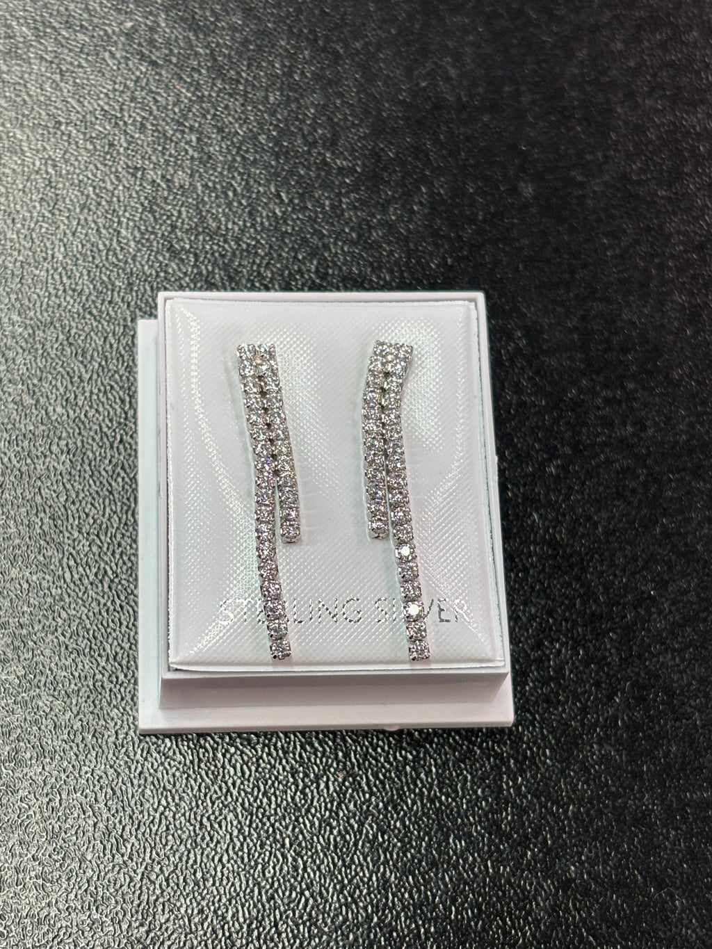Sterling silver cubic zirconia drop earrings