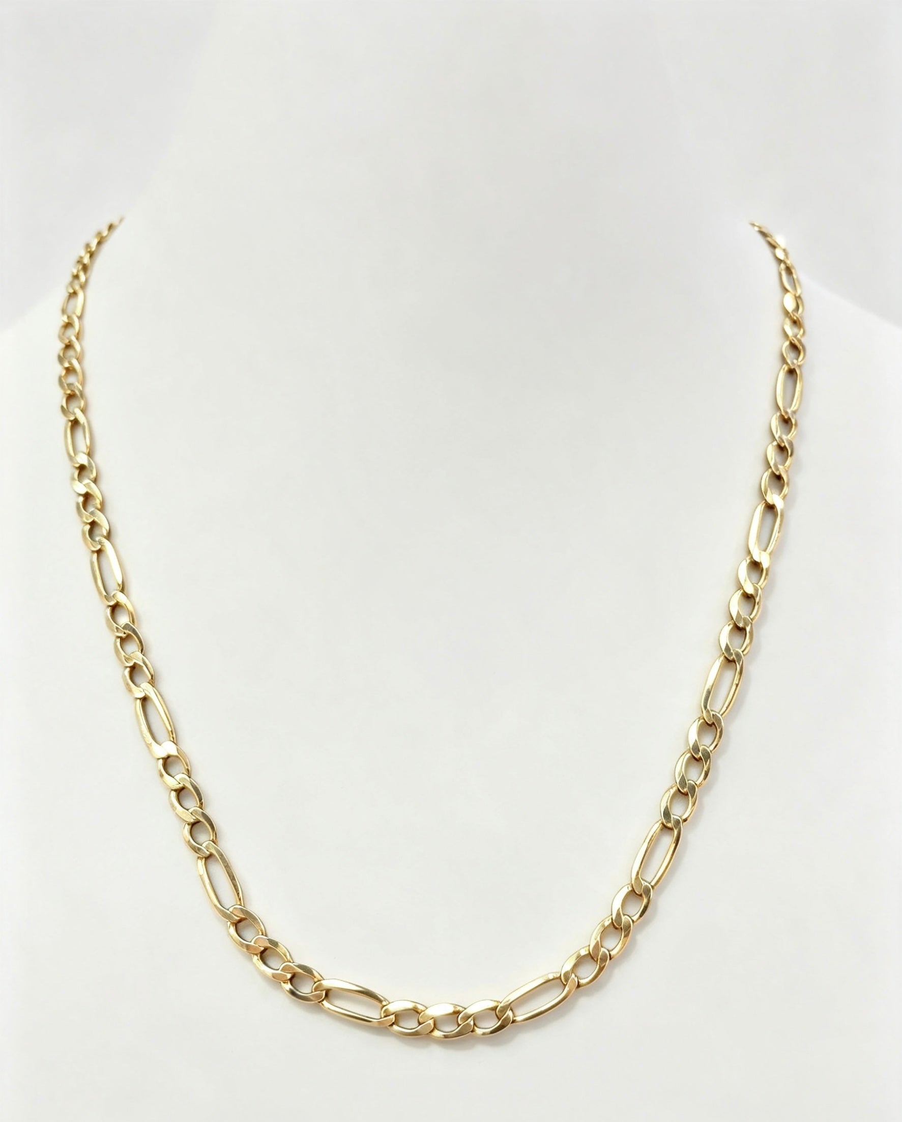 9ct gold figaro chain 18.5 inch