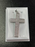 Sterling silver large c/z cross