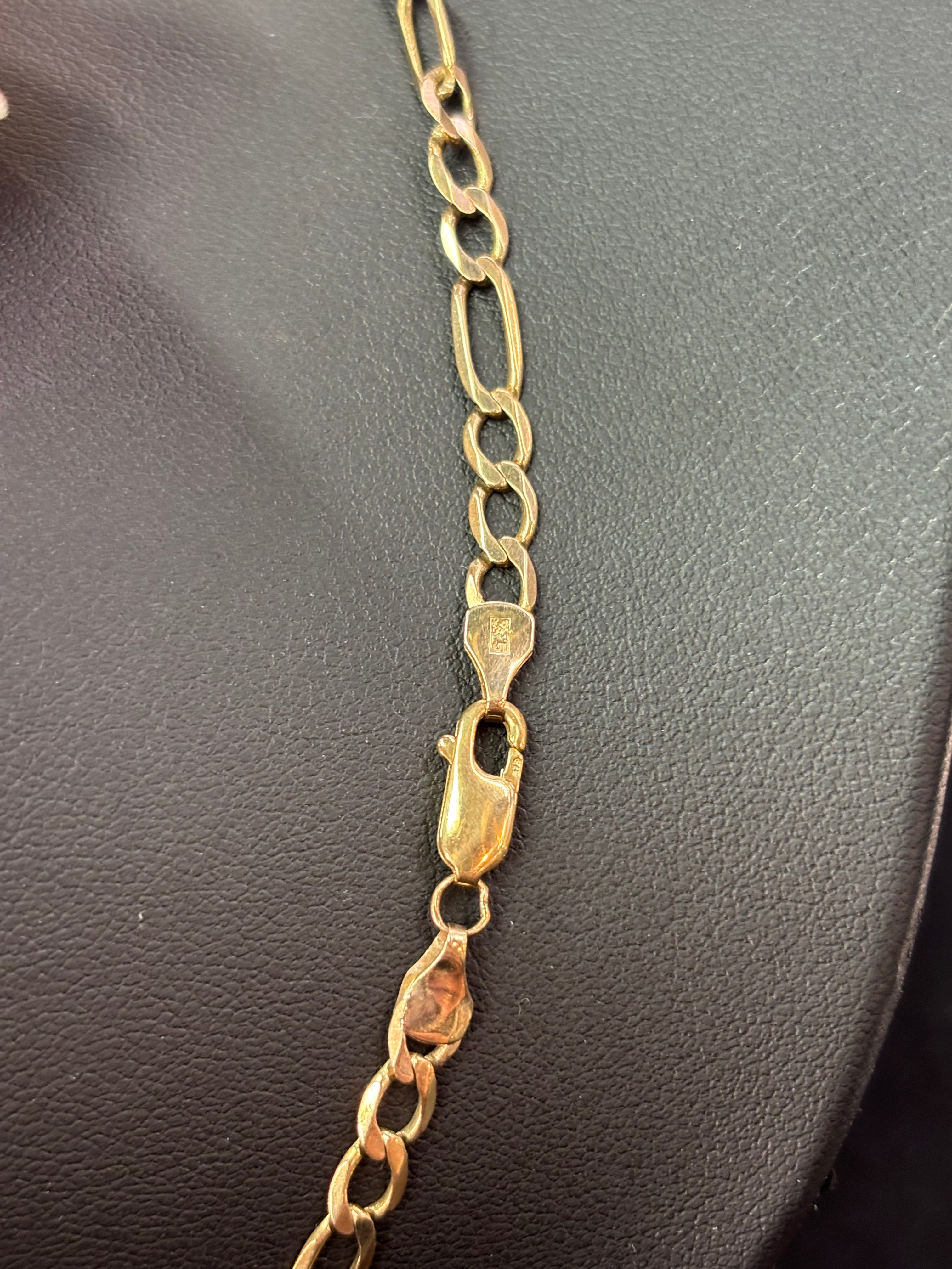 9ct gold figaro chain 18.5 inch