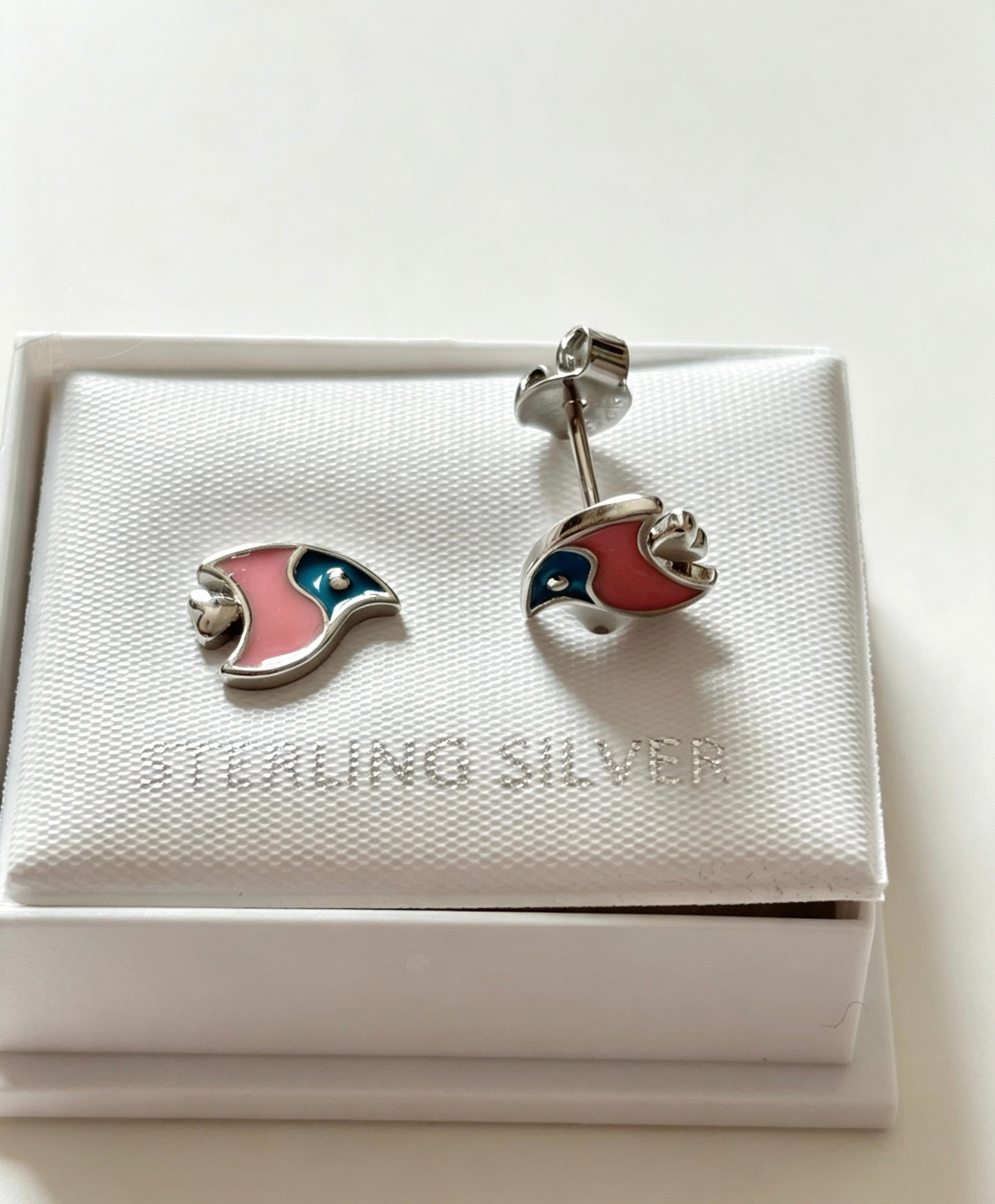 Sterling silver fish earrings
