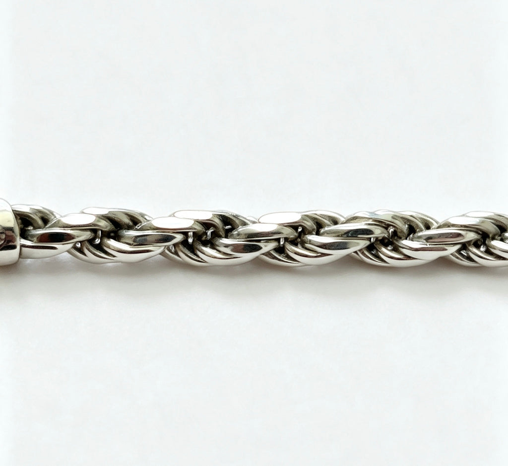 925 sterling silver solid rope bracelet
