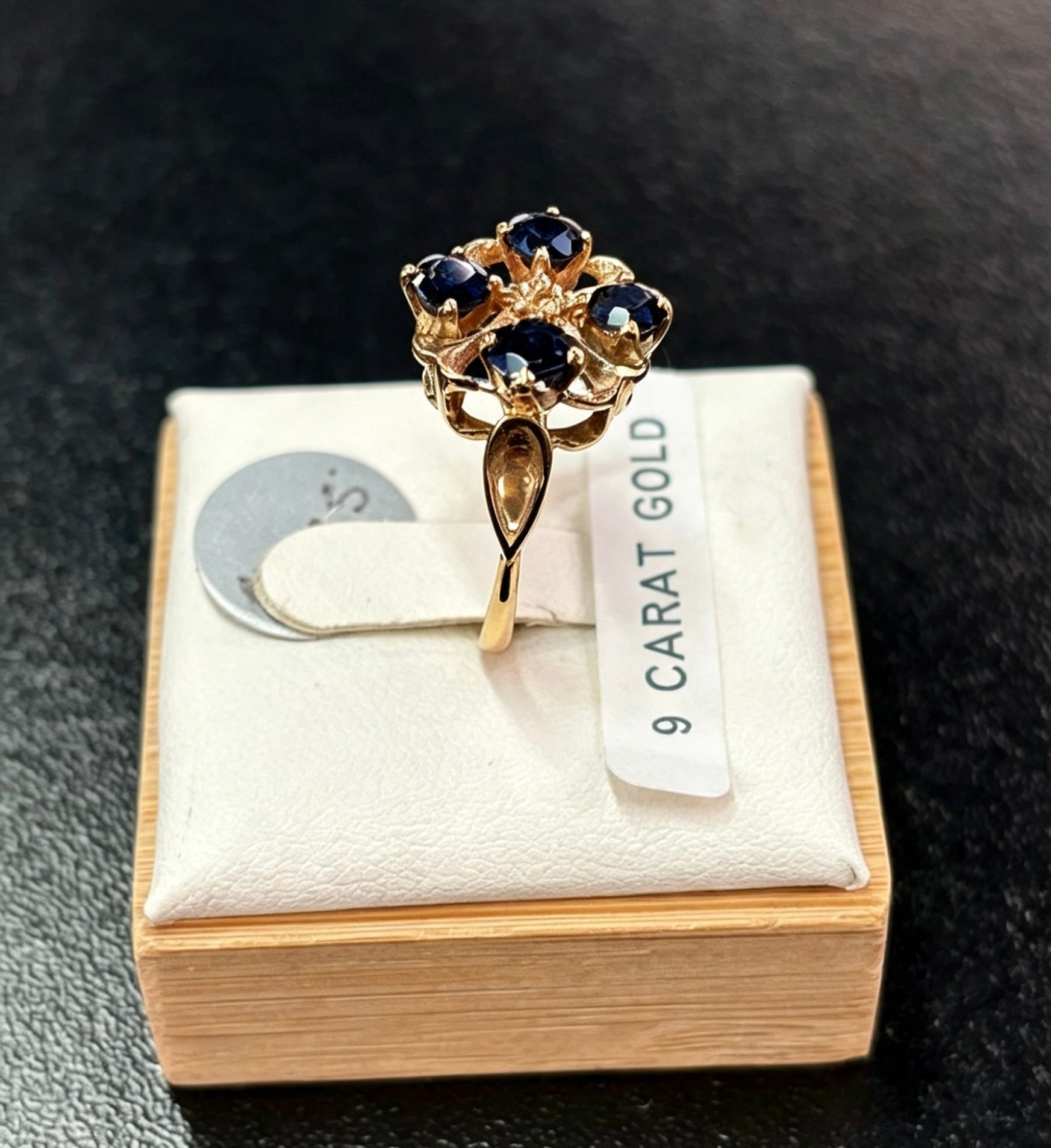 9ct 4 stone  vintage sapphire ring