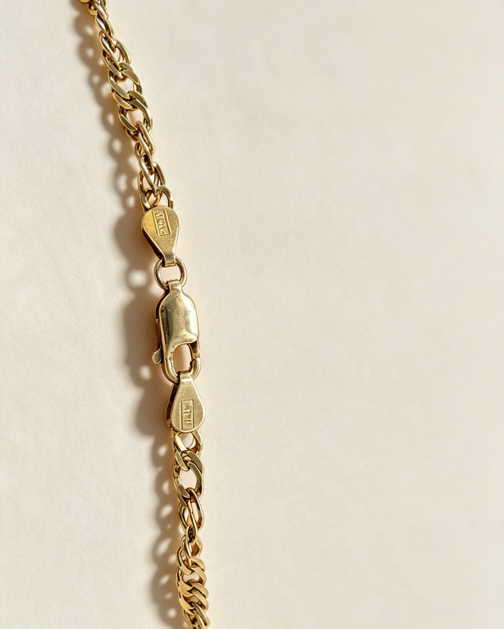 9ct gold twisted curb chain 24"