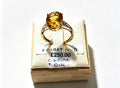 9ct gold yellow citrine and diamond ring
