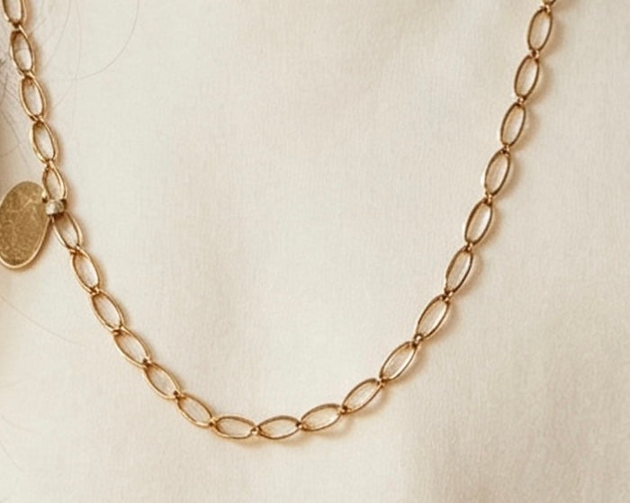 9ct gold open curb chain 18"