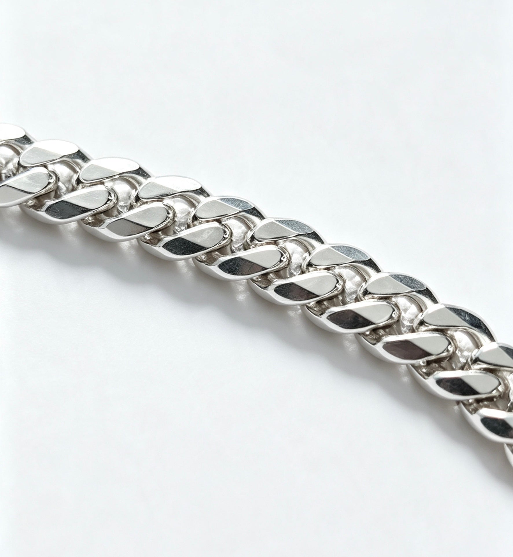 925 gents sterling silver rounded curb bracelet ￼