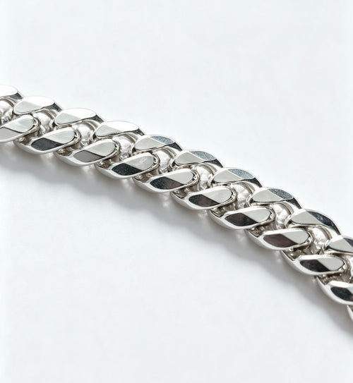 925 gents sterling silver rounded curb bracelet ￼