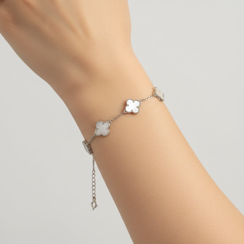 925 sterling silver flower bracelet