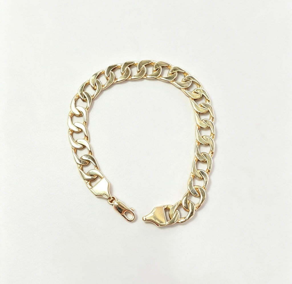 9ct gold gents  barked bracelet