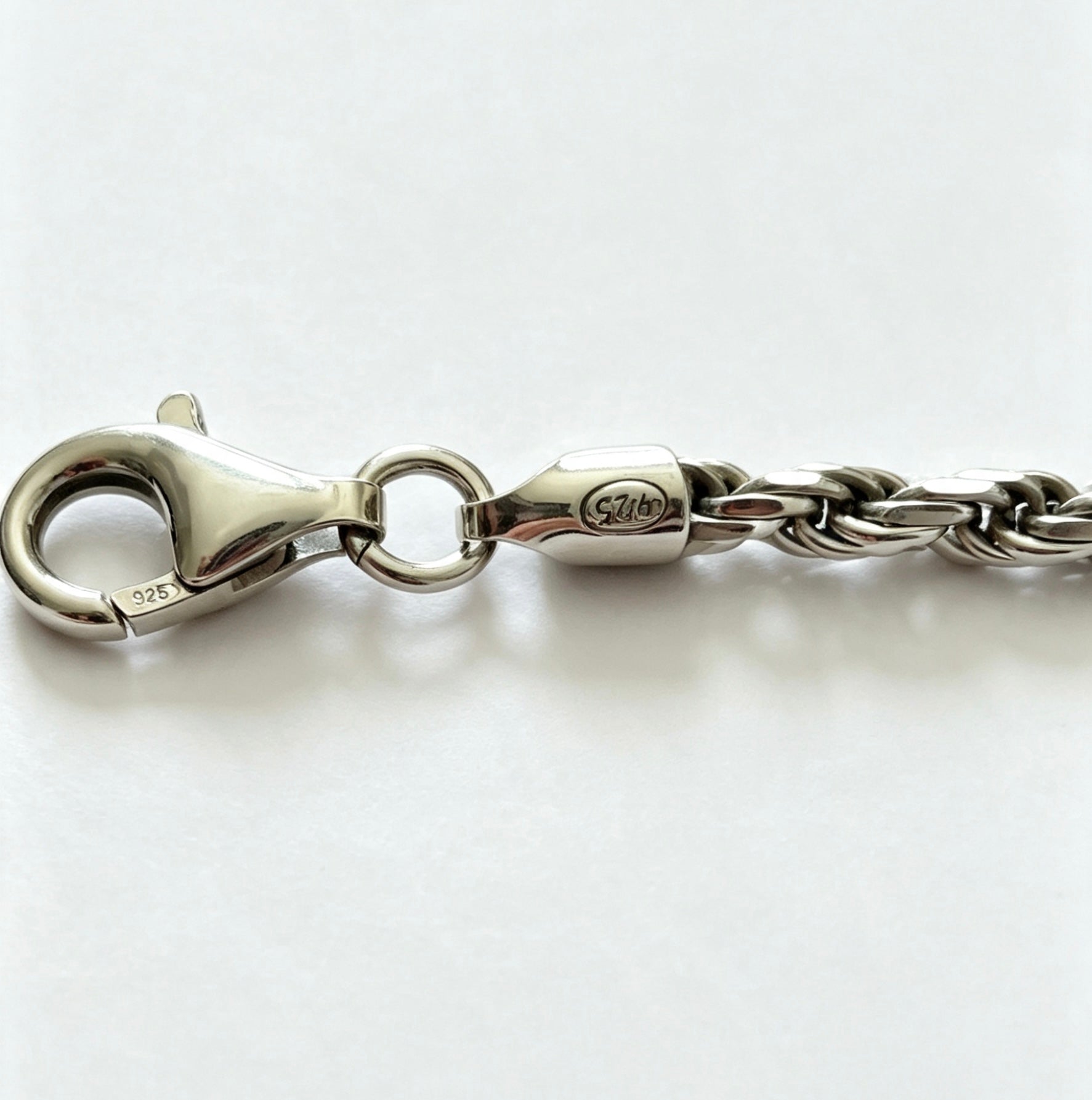 925 sterling silver solid rope bracelet