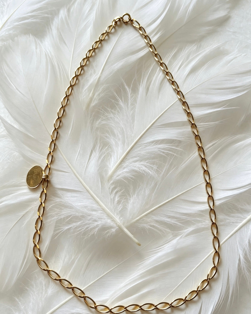 9ct gold open curb chain 18"